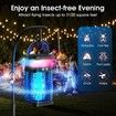 Bug Zapper Outdoor Indoor Mosquito Zapper Solar Fly Zapper Rechargeable Electric Mosquito Zapper IP68 Waterproof Insect Fly Trap Plug in with RGB Light & Reading Lamp