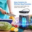 Bug Zapper Outdoor Indoor Mosquito Zapper Solar Fly Zapper Rechargeable Electric Mosquito Zapper IP68 Waterproof Insect Fly Trap Plug in with RGB Light & Reading Lamp