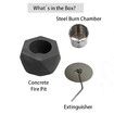 Mini Fire Pit, Tabletop Fire Pit Rubbing Alcohol Fireplace Smokeless Indoor Outdoor Fire Pit Portable Fire Concrete Bowl Pot Fireplace (Black)