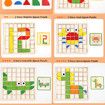 120pcs 3D Wooden Pattern Blocks, Wooden Mosaic Color Shapes Puzzle Montessori Toys, Tangram Toys, Sorting and Stacking Games