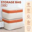 2 Layer Storage Bag Container Foldable Clothes Organiser Closet Wardrobe Garment Blanket Travel Clothing Bin 140L with Handle