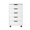 5 Drawer File Cabinet Mobile Filing Document Organiser Chest Home Office Storage Cupboard Printer Stand White 40x38x68cm