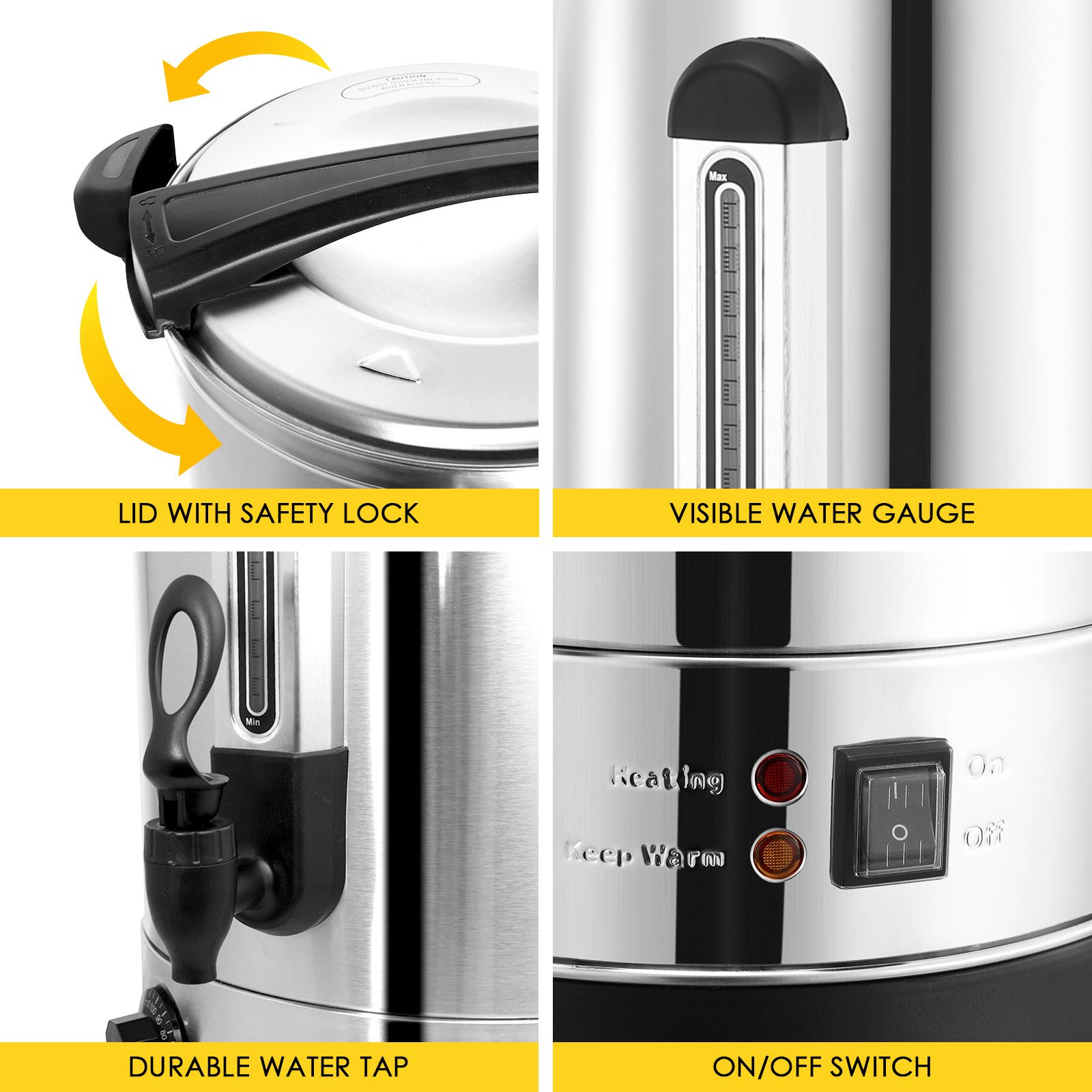 Maxkon 27L Water Dispenser Urn Instant Hot Cold Coffee Maker Tea Kettle