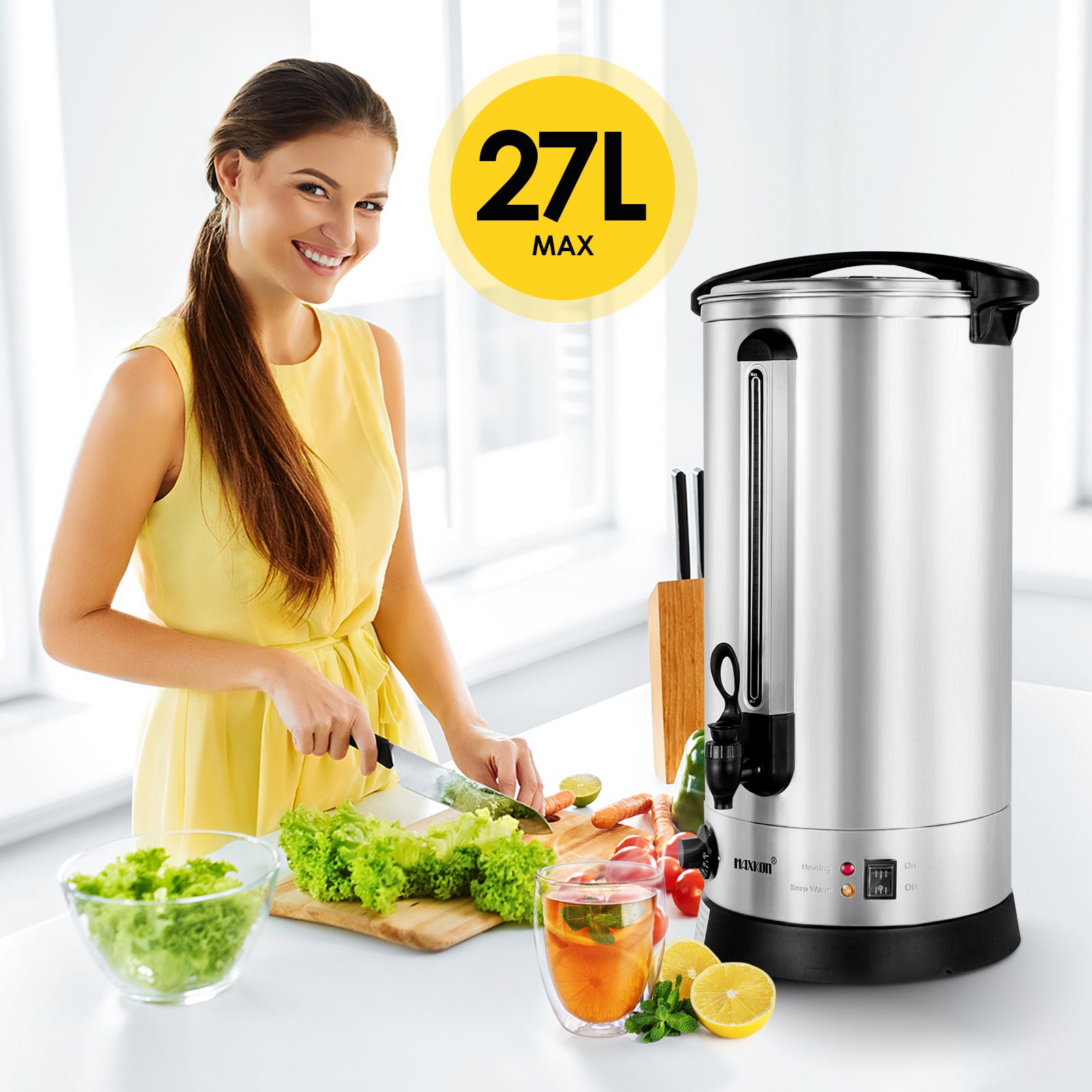 Maxkon 27L Water Dispenser Urn Instant Hot Cold Coffee Maker Tea Kettle