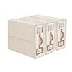 3 Pack Foldable Bed Sheets Set Organizers and Storage Folding Bedding Storage Box for Bedsheets and Pillows Cube Closet Organizer in Beige
