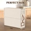 3 Pack Foldable Bed Sheets Set Organizers and Storage Folding Bedding Storage Box for Bedsheets and Pillows Cube Closet Organizer in Beige