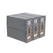 3-Pack Foldable Bed Sheets Set Organizers Storage Closet Organizers with Window,Folding Bedding Storage Box for Bedsheets and Pillow(Gray)