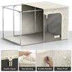 Storage Bins with Metal Frame - Stackable & Foldable Clothes Organizer Bags with Clear Window & Carry Handles Organization for Clothing(Beige)
