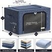 Storage Bins with Metal Frame - Stackable & Foldable Clothes Organizer Bags with Clear Window & Carry Handles Organization for Clothing(Blue)