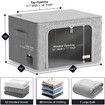 Storage Bins with Metal Frame - Stackable & Foldable Clothes Organizer Bags with Clear Window & Carry Handles Organization for Clothing(Grey)