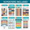 16 Kids Posters for Toddlers Teacher Posters Classroom Decoration Posters Elementary Pre-K Learning Posters Nursery Home School Alphabet Posters