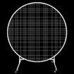 Wedding Party Backdrop Stand with Wheels Movable Round Hoop Arch Mesh Photo Balloon Flower Display Circle Metal Frame 1.8M