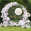 Wedding Party Backdrop Stand with Wheels Movable Round Hoop Arch Mesh Photo Balloon Flower Display Circle Metal Frame 1.8M