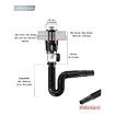 Bathroom Sink Drain Kit: Flex drain Kit with Flexible and Expandable P trap Sink Drain Pipe, Snappy Trap with Built in Anti-clogging Stopper, for 1-1/4 inch and 1-1/2 inch Drain Hole, RV Sink Drain