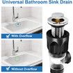 Bathroom Sink Drain Kit: Flex drain Kit with Flexible and Expandable P trap Sink Drain Pipe, Snappy Trap with Built in Anti-clogging Stopper, for 1-1/4 inch and 1-1/2 inch Drain Hole, RV Sink Drain