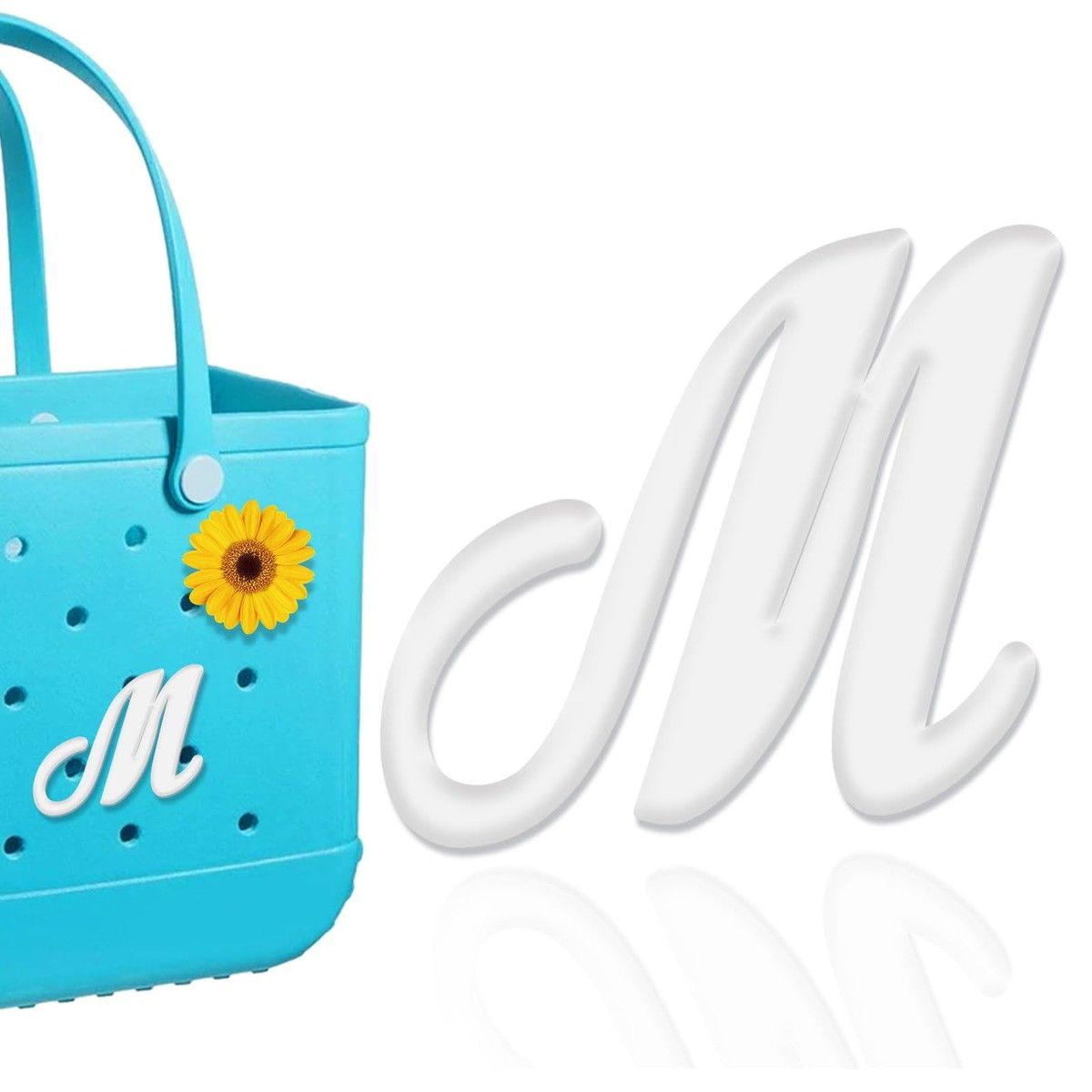 Letter Charms for Bogg Bag,Alphabet Lettering Accessories Charms Compatible with Bogg Bag Original All Models,Insert Decorative Letter for Handbag Beach Tote Bag (M)