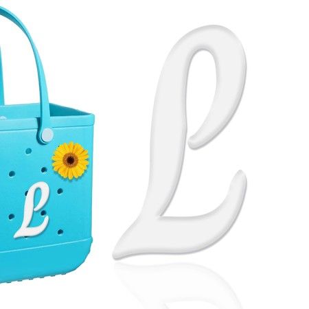 Letter Charms for Bogg Bag,Alphabet Lettering Accessories Charms Compatible with Bogg Bag Original All Models,Insert Decorative Letter for Handbag Beach Tote Bag (L)