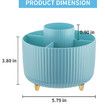 Desk Organizer, 360 Degree Rotating Pen Holder for Desk, Desk Organizers and Accessories with 5 Compartments Pencil Organizer, Art Supply Storage Box Caddy for Office, Home, Light Blue