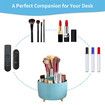Desk Organizer, 360 Degree Rotating Pen Holder for Desk, Desk Organizers and Accessories with 5 Compartments Pencil Organizer, Art Supply Storage Box Caddy for Office, Home, Light Blue
