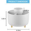 Desk Organizer, 360 Degree Rotating Pen Holder for Desk, Desk Organizers and Accessories with 5 Compartments Pencil Organizer, Art Supply Storage Box Caddy for Office, Home, White