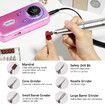 45000RPM Electric Nail Drill Machine Professional Nail Drills for Gel Nails Polish Rechargeable Portable Nail File Manicure Tool Color Pink