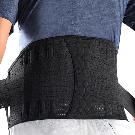 Lumbar Support Belt, Back Support for Lifting, Lower Back Support with Adjustable Straps for Men Women,L Size (Suitable for Waist 93-100 CM)