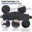 Lumbar Support Belt, Back Support for Lifting, Lower Back Support with Adjustable Straps for Men Women,L Size (Suitable for Waist 93-100 CM)