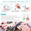 45000RPM Nail Drill Machine Rechargeable Nail File Nails Accessories Gel Nail Polish Sander Professional Tool Manicure Set Color White