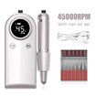 45000RPM Nail Drill Machine Rechargeable Nail File Nails Accessories Gel Nail Polish Sander Professional Tool Manicure Set Color White