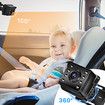Car Baby Monitor Home Security Surveillance System 4.3 Inch Camera 360° Rotation Wide View 1080P Infrared Night Vision Stroller Mirror