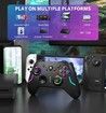 Wireless PC Gaming Controller for Windows, 7or8or10or11, Compatible Switch and Steam Deck, 9 Color LED Light Gamepad with Turbo Function, Adjustable Vibration and Headphone Jack, 2.4G