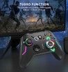 Wireless PC Gaming Controller for Windows, 7or8or10or11, Compatible Switch and Steam Deck, 9 Color LED Light Gamepad with Turbo Function, Adjustable Vibration and Headphone Jack, 2.4G