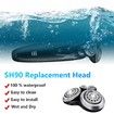 SH90 Replacement Rotary Heads for Philips Norelco Shavers Series 9000 New Version with Metal Wheel Buckle and Double-Layer Precision Blades