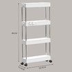 Slim Space-saving Rolling Storage Cart Laundry Room Organization 4 Tiers Shelf Organizer Rack Wheels Bathroom Kitchen Small Dorm Narrow Space White