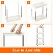 Slim Space-saving Rolling Storage Cart Laundry Room Organization 4 Tiers Shelf Organizer Rack Wheels Bathroom Kitchen Small Dorm Narrow Space White