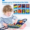 Busy Board Montessori Toys for Bithday Gift 7in1 Preschool Learning Activities with Life Skill,ABC,123,Shape,Color,Animal,Weather,Travel Toys