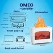 Flame Diffuser Humidifier, 240ml Flame Fire Diffuser with Timer and Auto Off Protection for Spa, Home, Yoga, Office, Bedroom (White)