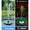 Solar Fountain Full Glass Panel with 2200 Capacity Battery, 3.5W Floating Solar Bird Bath Fountains with 4 Fixed Rods, Solar Fountain Pump for Bird Bath, Garden, Pond, Pool, Outdoor Colorful