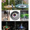 Solar Fountain Full Glass Panel with 2200 Capacity Battery, 3.5W Floating Solar Bird Bath Fountains with 4 Fixed Rods, Solar Fountain Pump for Bird Bath, Garden, Pond, Pool, Outdoor Colorful