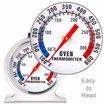 2Pcs Oven Thermometers Large Dial Oven Grill Monitoring Cooking Thermometer for BBQ Baking, Hooks