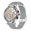 New Ladies Women Diamond Smart Watch Bluetooth Call 1.27inch 360*360 HD Screen Sports Body Monitor Smartwatch For Android IOS Color Silver