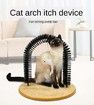 Bristle Ring Brush Cat Arch Carpeted Base Back Scratcher Massager Pet Grooming Cat Furniture Shedding Reducer Claw Care