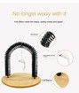 Bristle Ring Brush Cat Arch Carpeted Base Back Scratcher Massager Pet Grooming Cat Furniture Shedding Reducer Claw Care