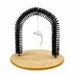 Bristle Ring Brush Cat Arch Carpeted Base Back Scratcher Massager Pet Grooming Cat Furniture Shedding Reducer Claw Care