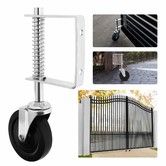 2Pcs Gate Caster Wheel Spring Loaded 4 Inch Heavy Duty Rubber Gate Wheels with Spring 220lbs Capacity
