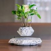 Levitating Plant Pot Magnetic Display Home Office Decor Homewarming Birthday Gift Marble Floating Planter Modern Indoor Ornament
