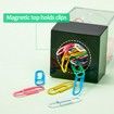 Magnetic Paper Clip Dispenser Small Clip Dispenser with Magnetic Top,Clear/Black For Desk,School,Office
