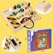 Busy Board Montessori Toddler Sensory Wooden Toy Lights 27 LED Learning Gifts Educational Development Boys Girls Ages 3 to 7