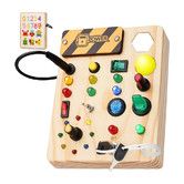 Busy Board Montessori Toddler Sensory Wooden Toy Lights 27 LED Learning Gifts Educational Development Boys Girls Ages 3 to 7