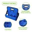6-Cup Holder with Handle for Cup Caddy Portable Drink Carrier or Cans Reusable, Folds Flat, Carry Coffee, Hot and Cold Beverages (Blue-Cup Not Included)